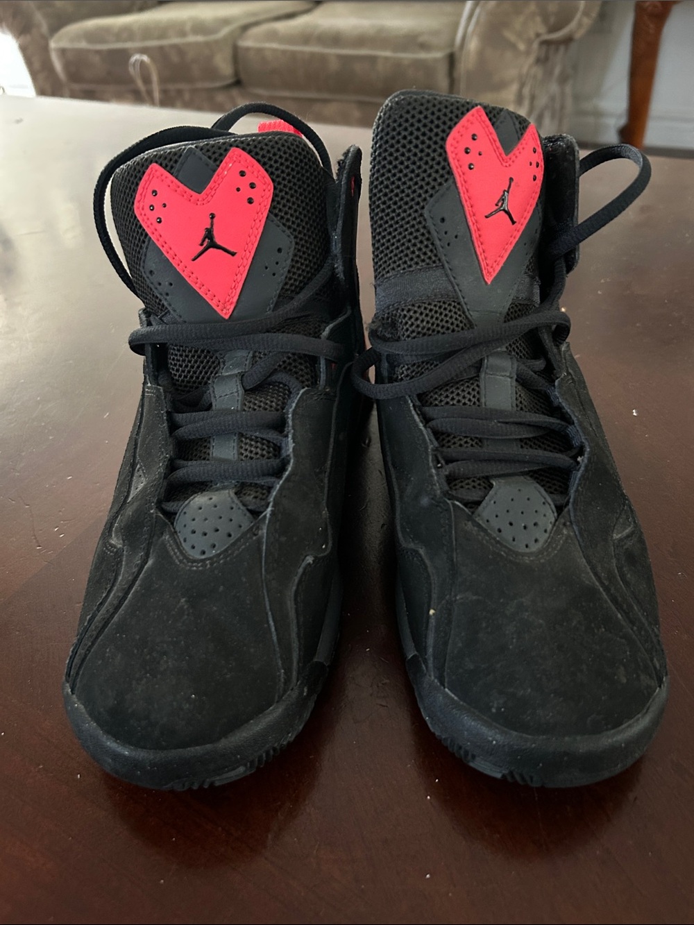 Jordan Kids Black and Red High-Top Sneakers